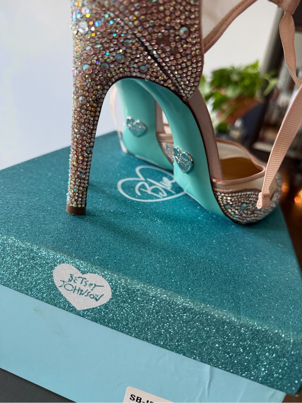 Betsey Johnson Blush Pink Crystal Pointed-Toe Stiletto Heels - Picture 2 of 5